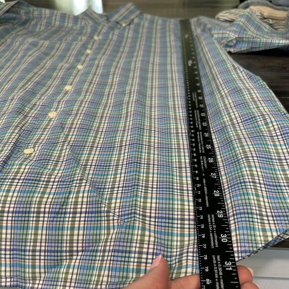 Peter Millar Mens Button Down Shirt XL 100% Cotton Plaid Checkered Preppy Office - Picture 6 of 8